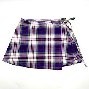 Burberry Purple Multi Wrap Skirt Swimsuit Coverup